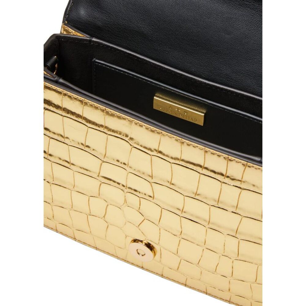Alexis Bittar Womens Lucite Quad Croc-Embossed Bag Gold - NWT $745 Store Display - Picture 6 of 6